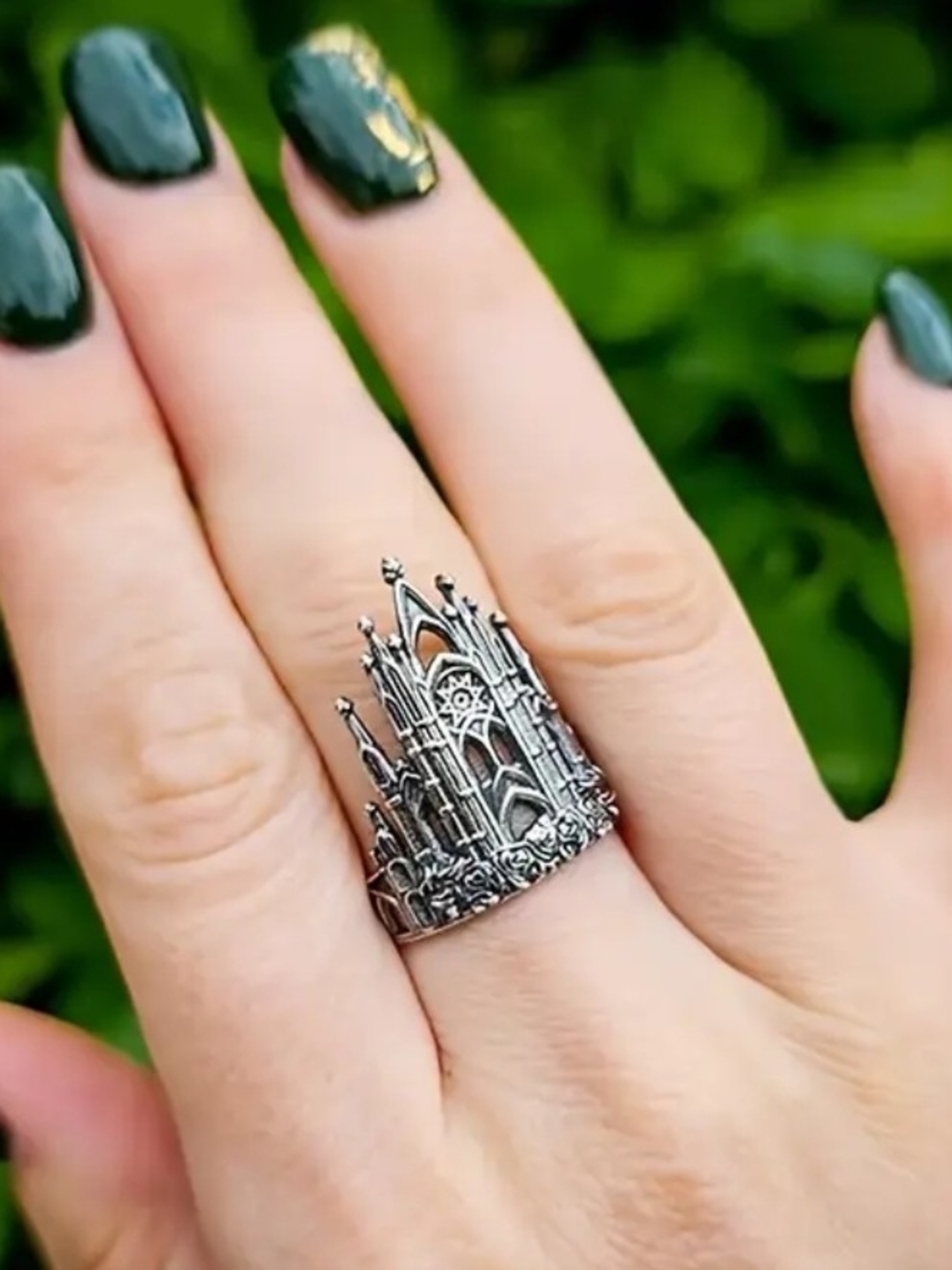 Intricate Gothic Cathedral Ring - Women's Statement Jewelry